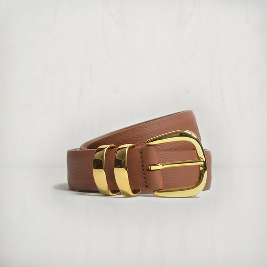 CLASSIC 90's TIP BELT IN POLISHED GOLD
