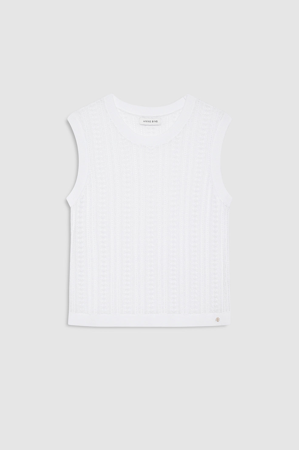 MONI CROP TANK WHITE KNIT