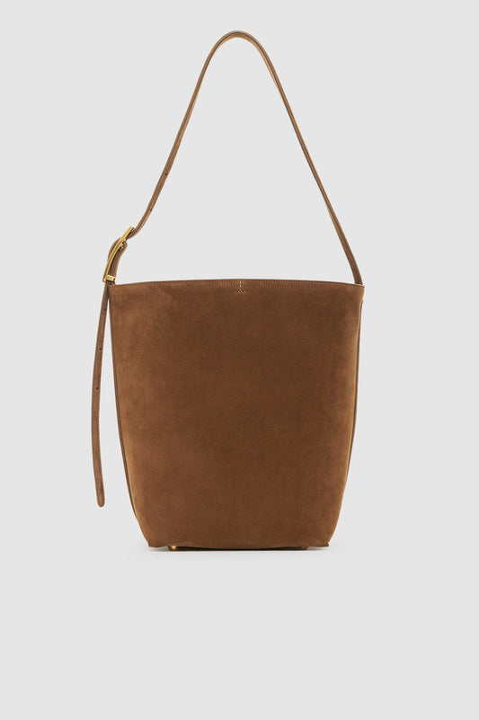 ELLY MEDIUM BUCKET BAG SUEDE - TOBACCO