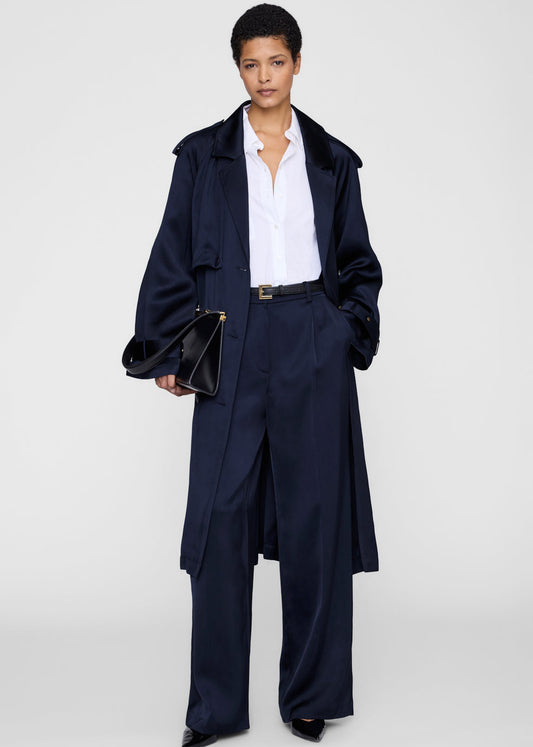 Rickie Maxi Trench - Navy at MOYA - view 2