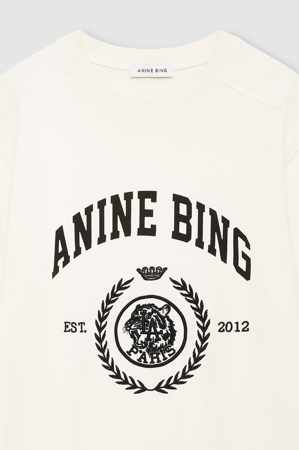Jaylin Tee Collegiate In Washed Cream by ANINE BING - view 5