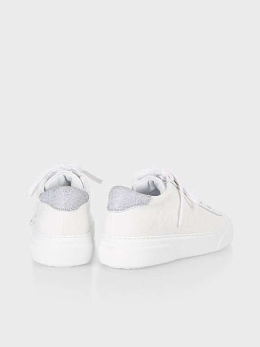 CLASSIC WHITE TRAINERS WITH MC LOGO DETAIL