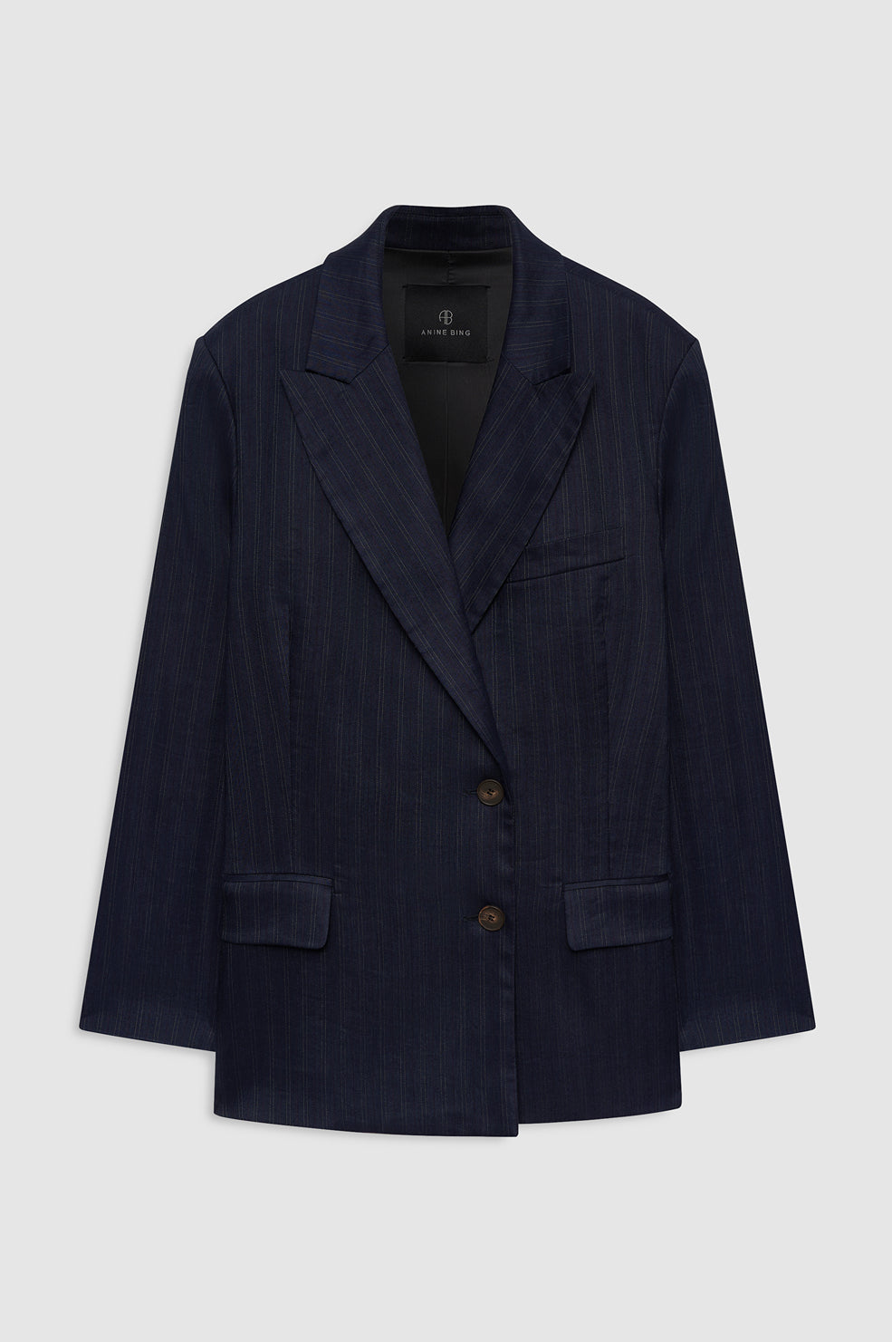 ARETHA BLAZER NAVY PINSTRIPE BLAZER