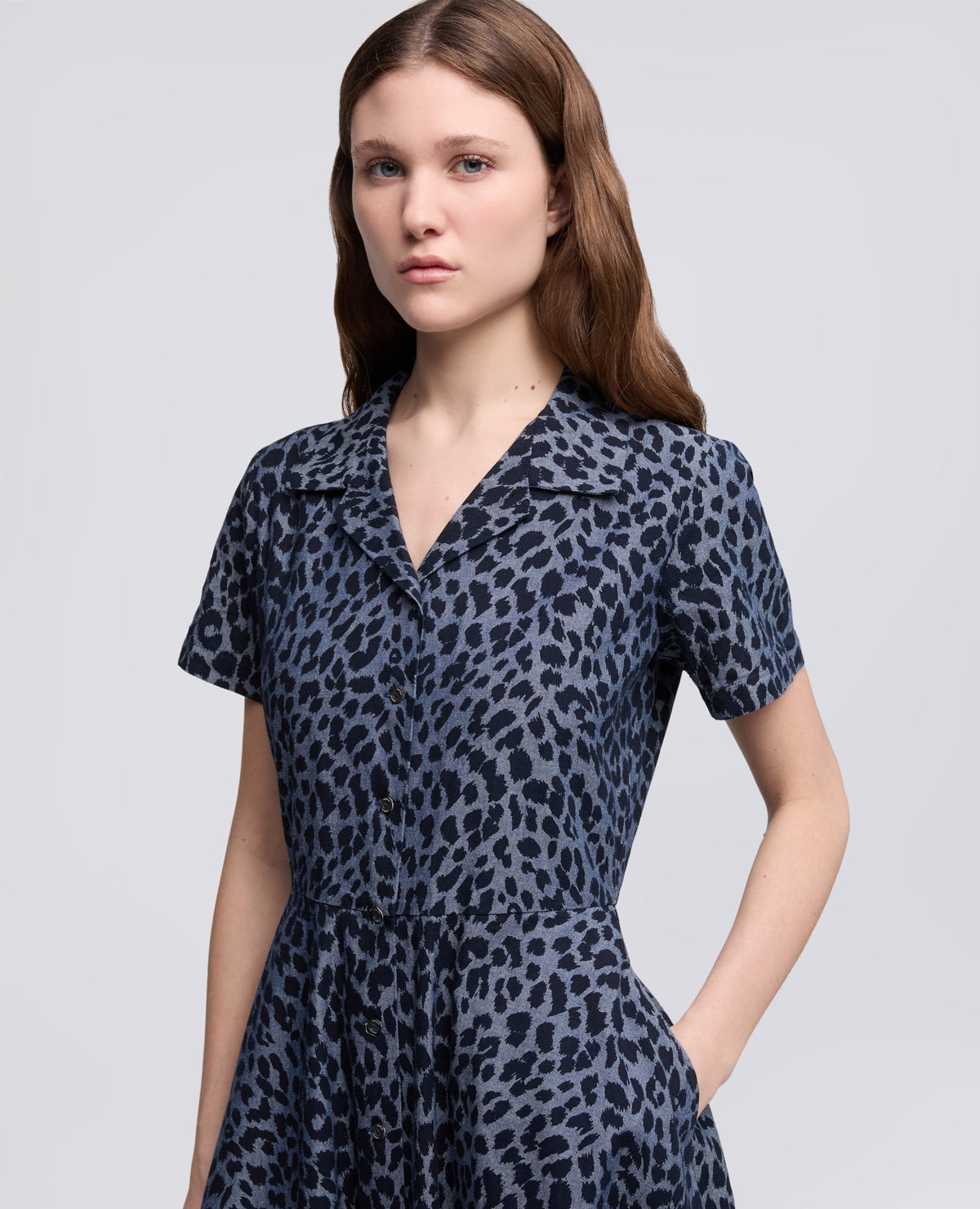 MONOCHROME ANIMAL PRINT SHIRT DRESS MOD. 2982