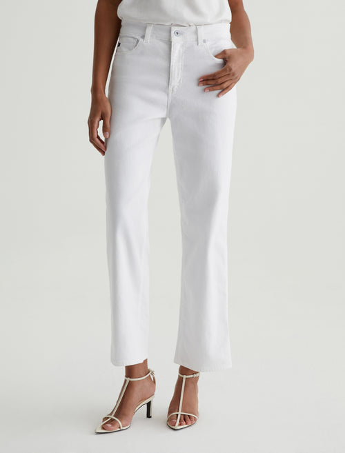 BRINLEY MID RISE STRAIGHT CROP WHITE
