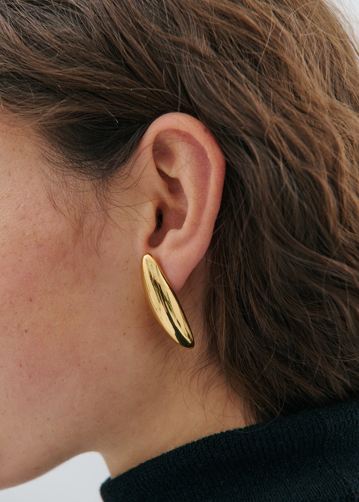 Angie Earring In Gold by Anna Rossi Jewellery - view 2