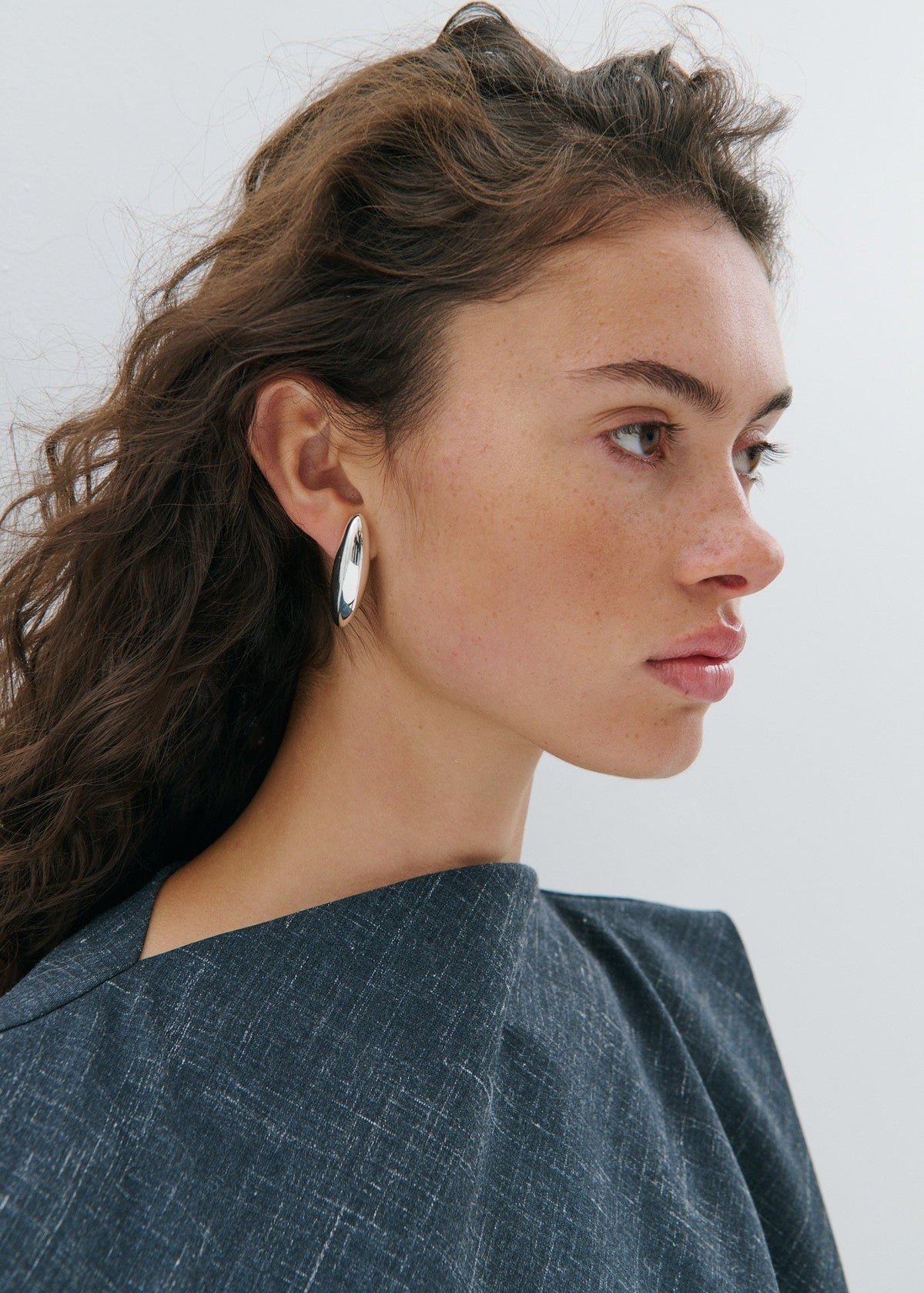 Angie Earring In Light Silver by Anna Rossi Jewellery - view 2