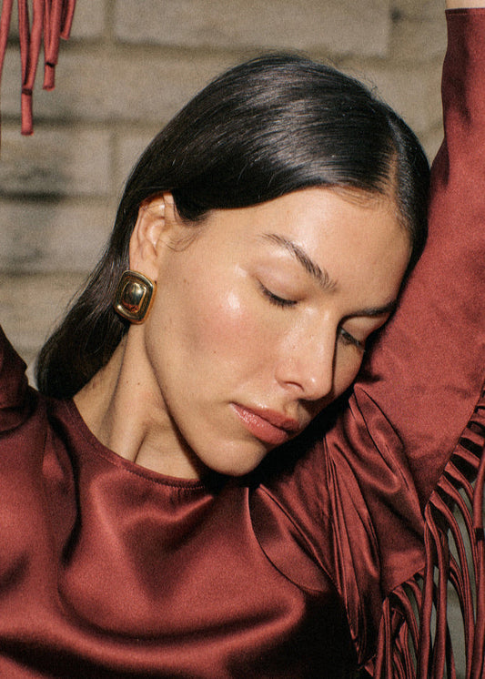Rome Earring In Gold by Anna Rossi Jewellery - view 2