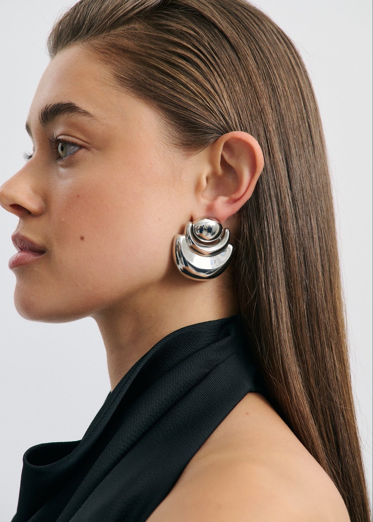 Eden Earring In Rhodium Silver by Anna Rossi Jewellery - view 4