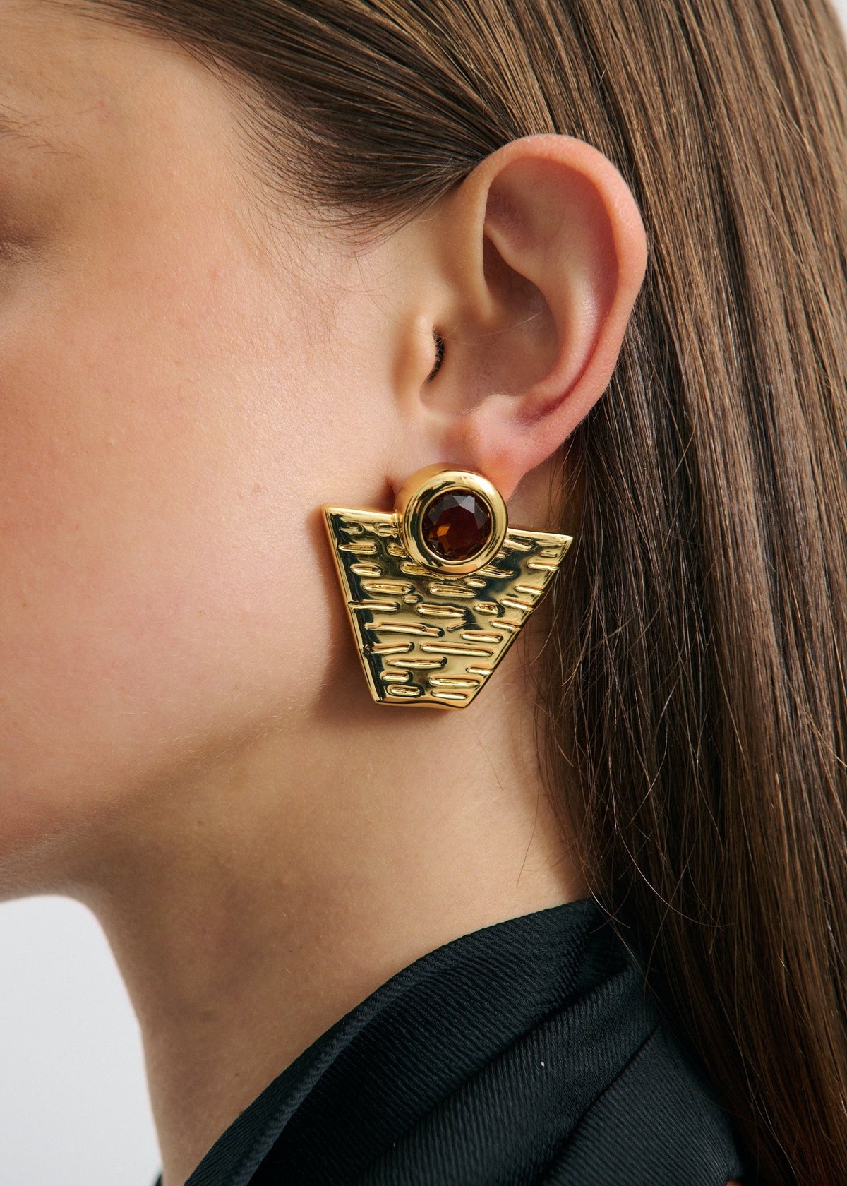 Della Earring In Gold by Anna Rossi Jewellery - view 4