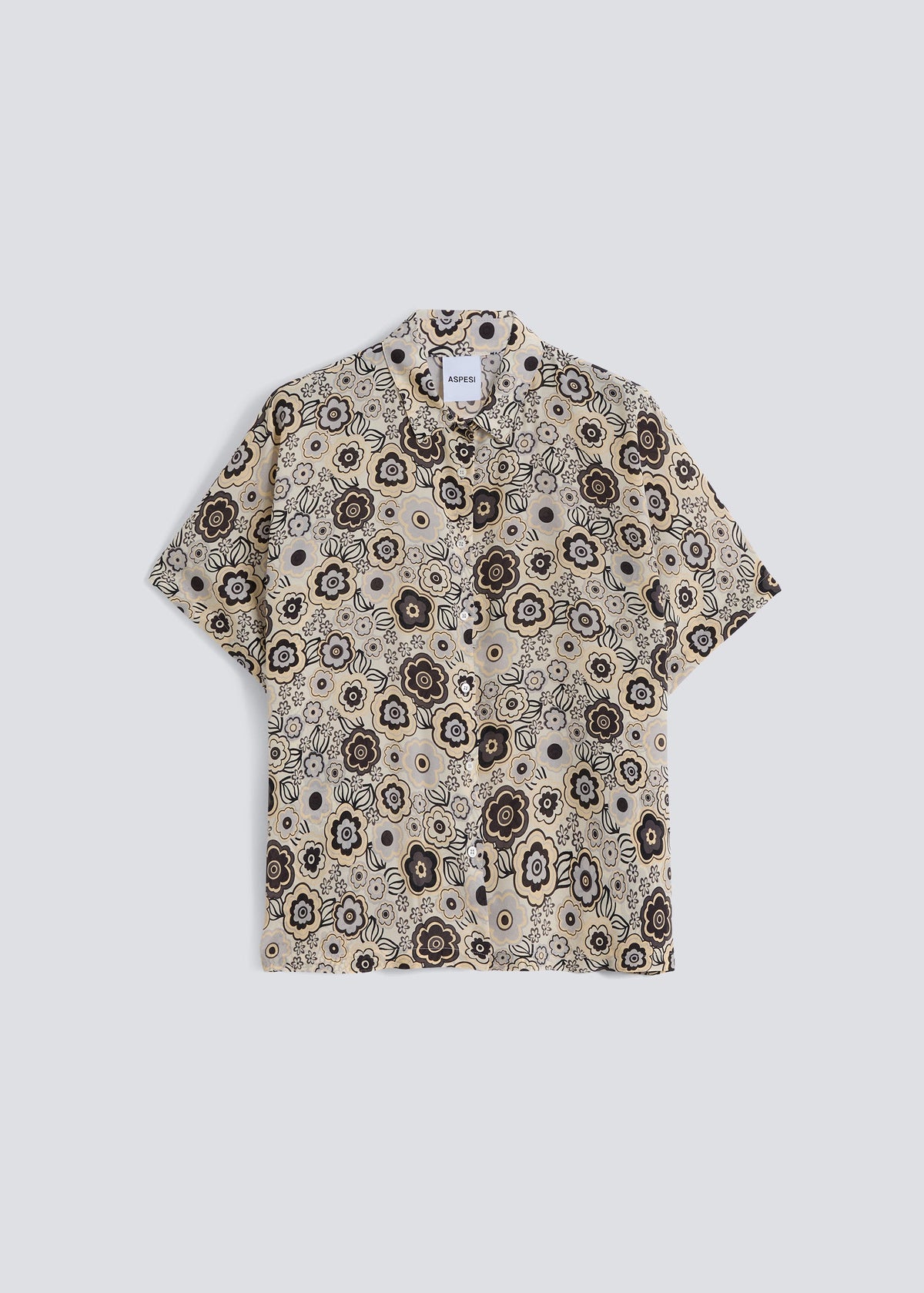 Floral Print Silk Short-Sleeve Shirt Mod. 5451 by ASPESI - view 1