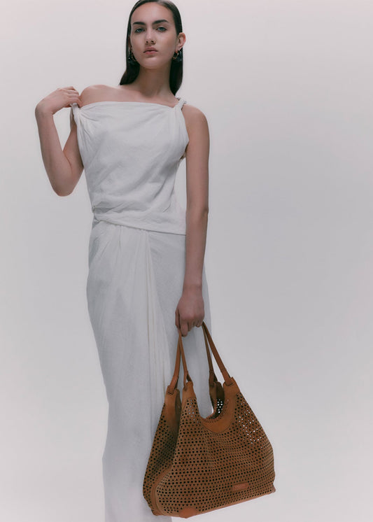 DUA PERFORATED SUEDE LARGE BAG