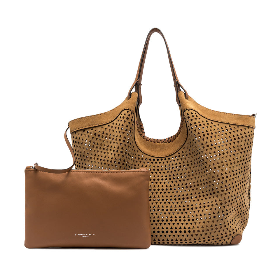 DUA PERFORATED SUEDE LARGE BAG