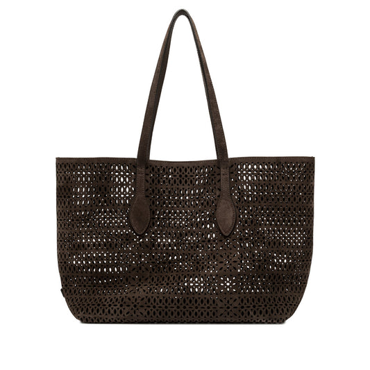 Mashup Suede Laser Cut Tote Bag Moka by Gianni Chiarini - exclusive to MOYA