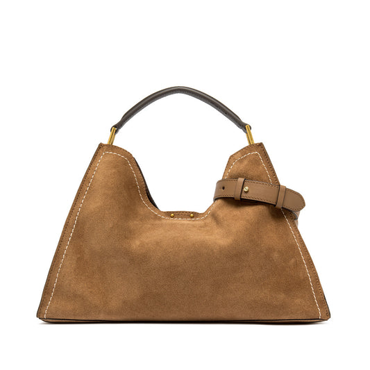 AURORA SUEDE HANDBAG CARAMEL