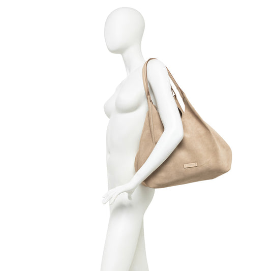 DUA SUEDE BAG NUDE LARGE