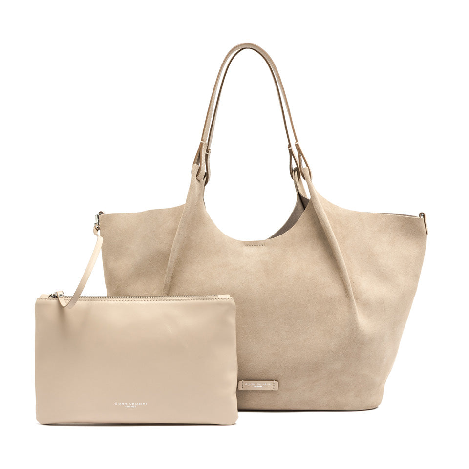 DUA SUEDE BAG NUDE LARGE