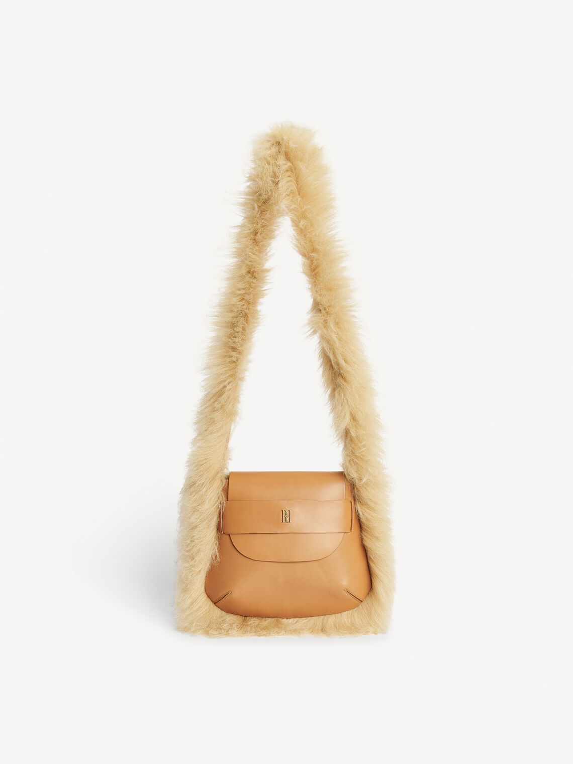 ETLON LEATHER BAG WITH FUR STRAP