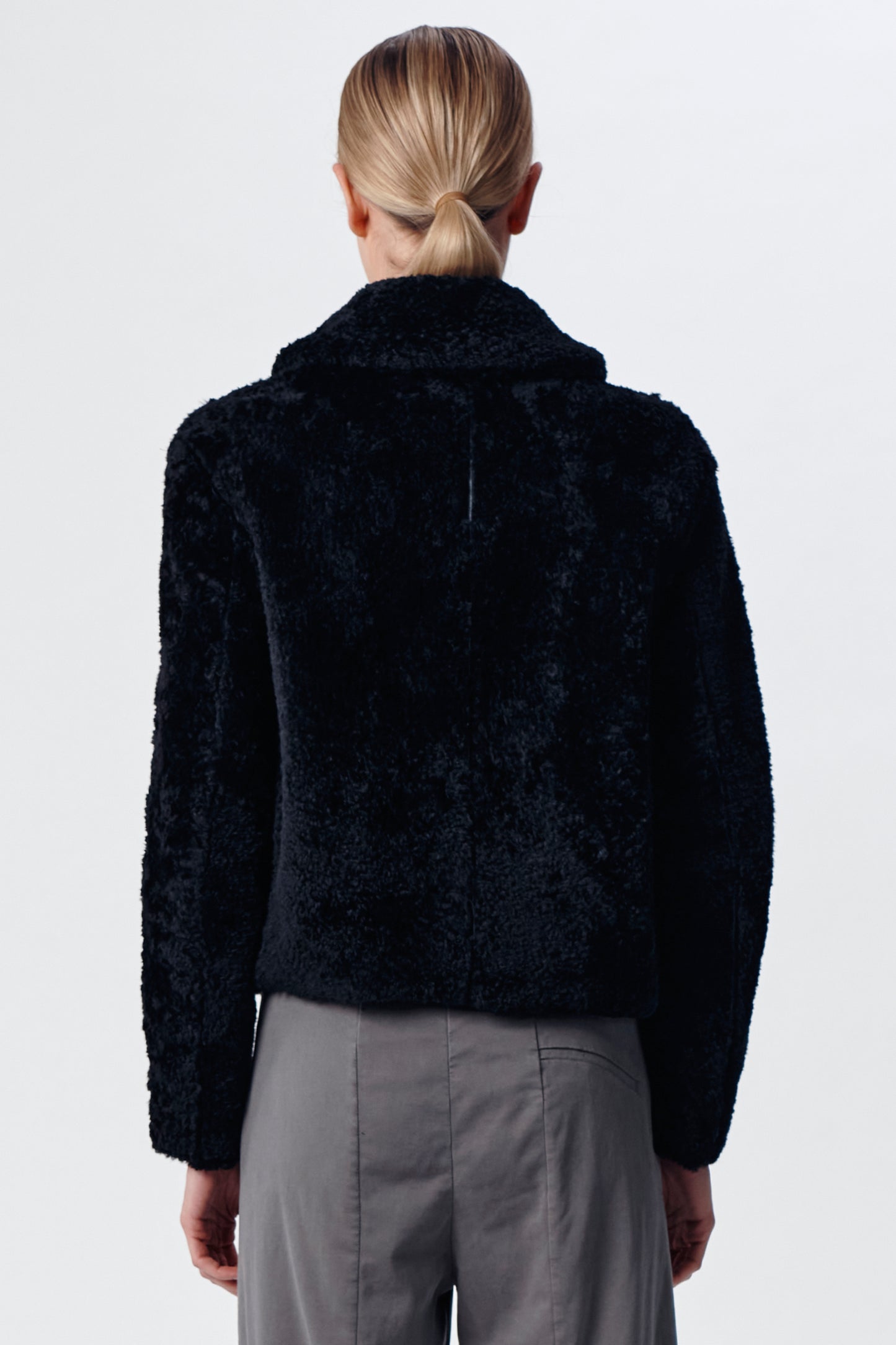 FUR SHEARLING ZIP UP BOMBER