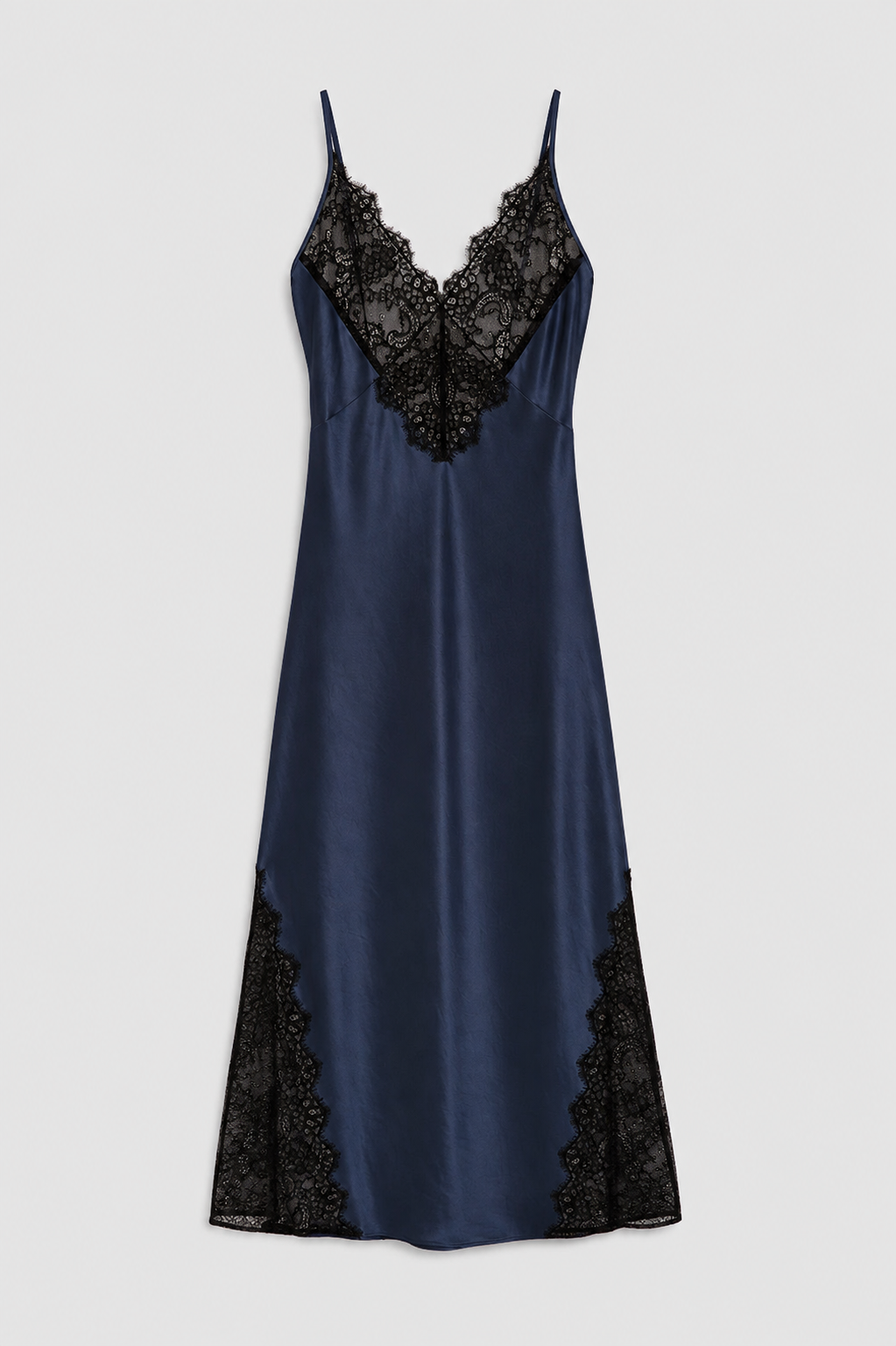 JUDY DRESS IN NAVY AND BLACK LACE