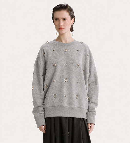 "LE CLUB" EMBROIDERY SWEATSHIRT CALCEDONIO