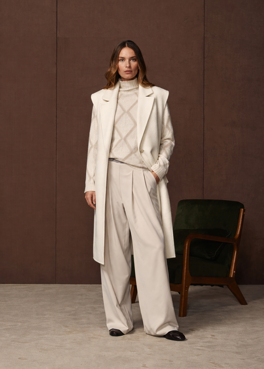 Long Line Vest - Cream at MOYA - view 1