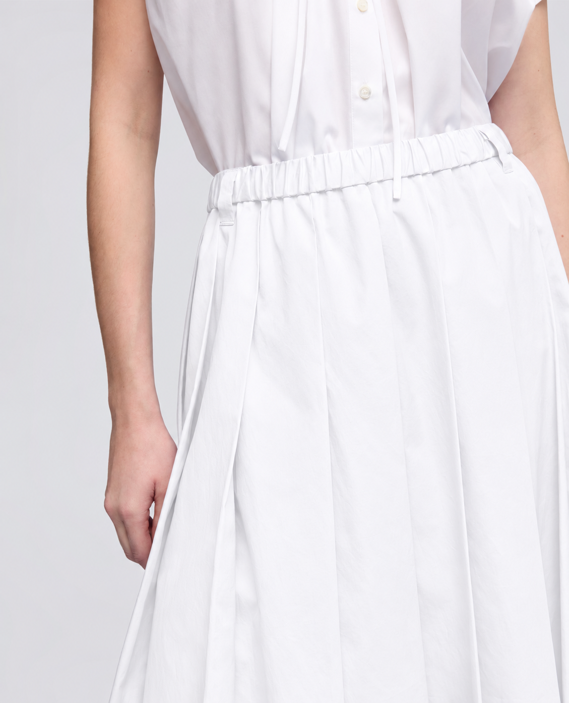 PLEATED COTTON POPLIN SKIRT MOD. 2286