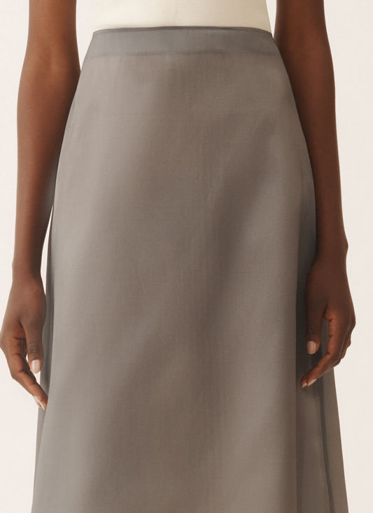 WATER REFLECTION ORGANZA MIDI SKIRT