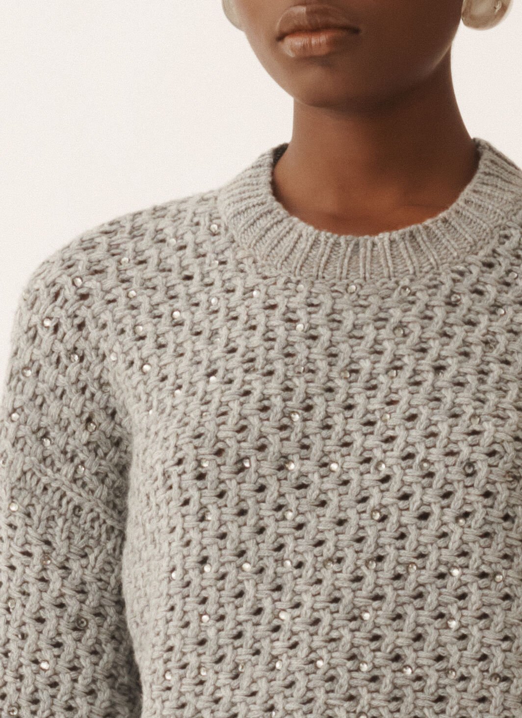 OVERSIZED PLATINUM GAUZE SWEATER