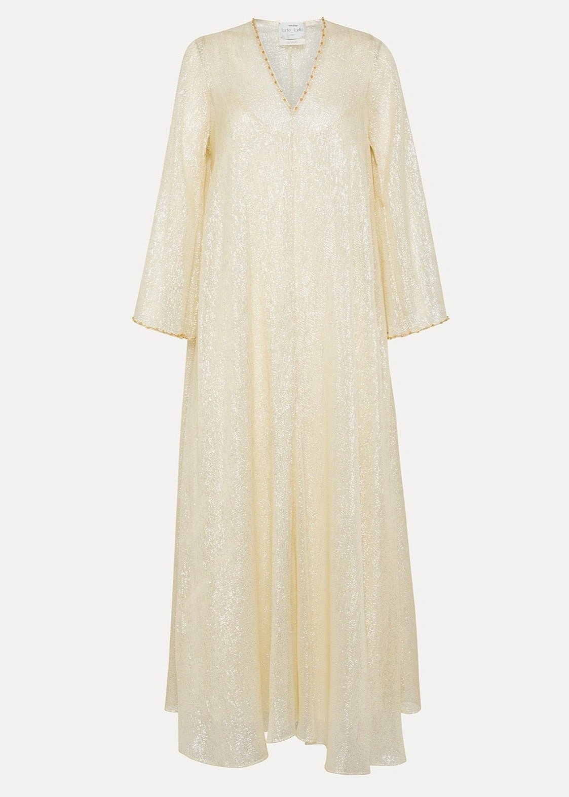 CHIC CHIFFON LUREX SILK & BEAD DRESS WITH SLIP
