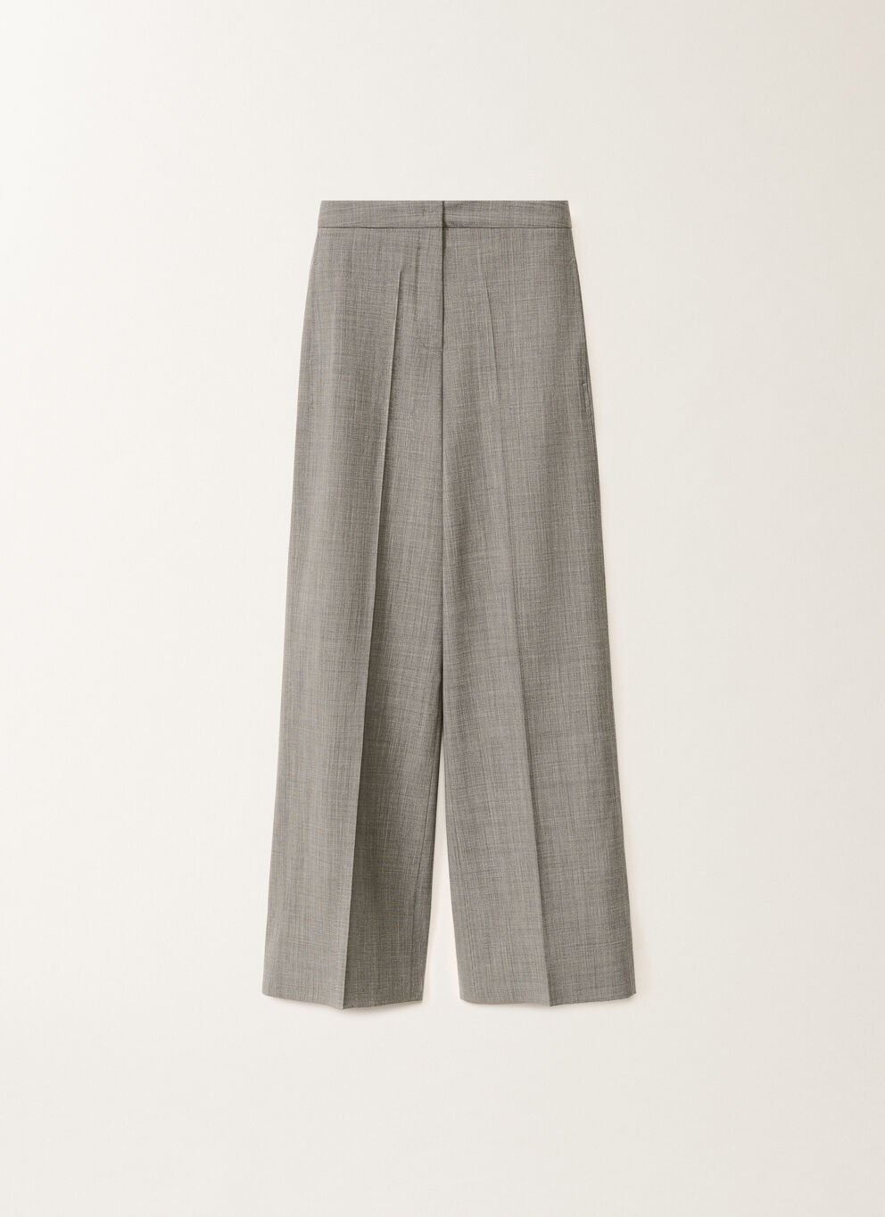 BISTRETCH WOOL WIDE LEG TROUSERS