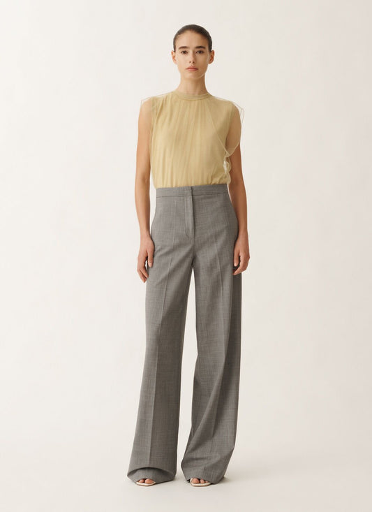 BISTRETCH WOOL WIDE LEG TROUSERS
