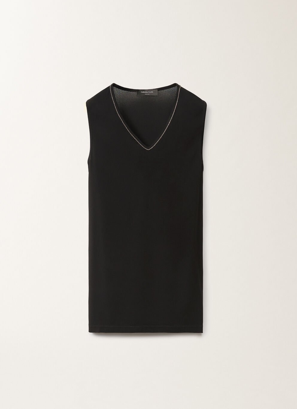 SABLE V NECK TOP W FILO DIAMANTE