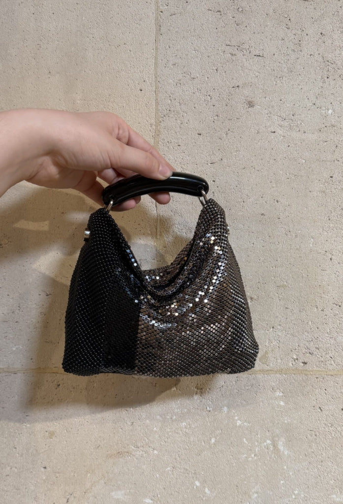 Veronica Gala Bag In Black & Gunmetal by Laura B - view 4