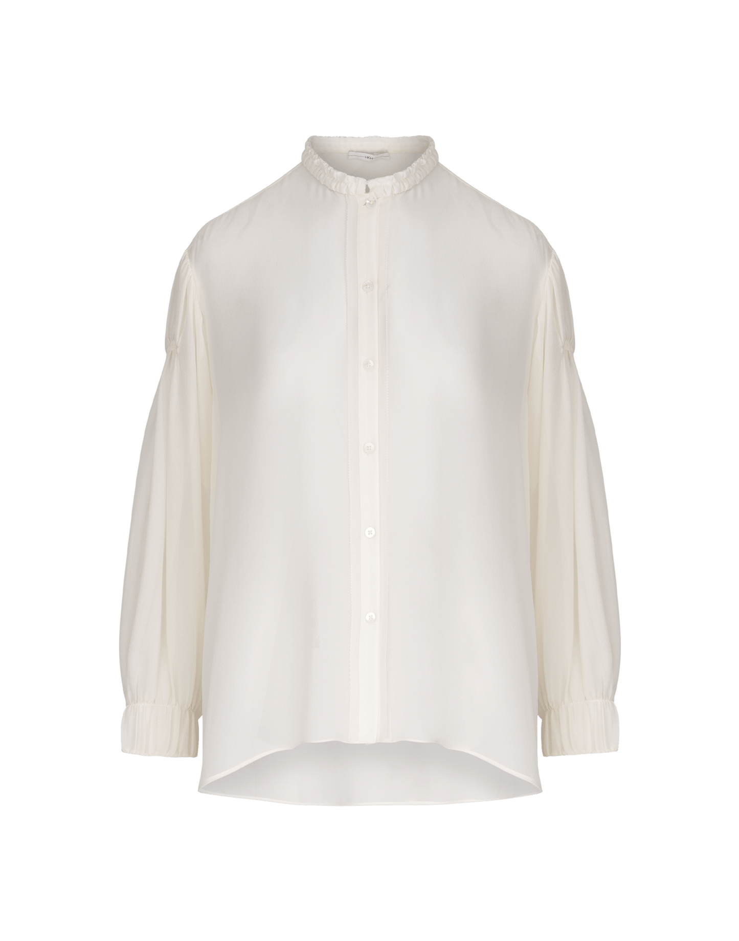 JASMINE SHEER SILK BLOUSE W RUCHING