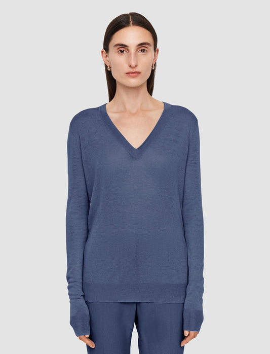 CASHAIR V-NECK JUMPER HARBOUR