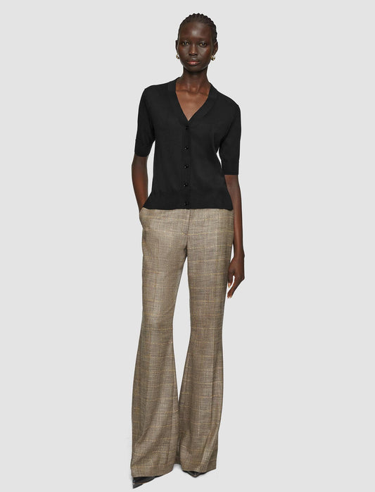 SUPERFINE SILK & COTTON CARDIGAN BLACK