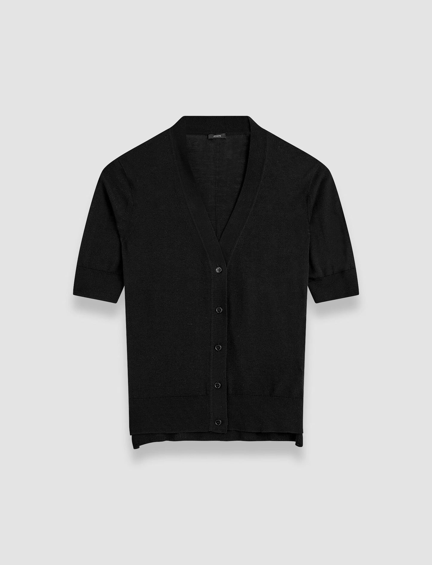 SUPERFINE SILK & COTTON CARDIGAN BLACK