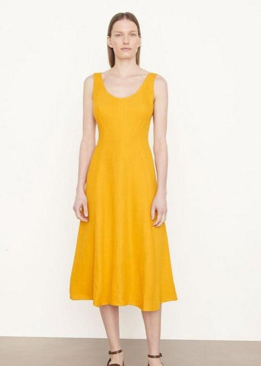 Panelled Scoop Neck Dress