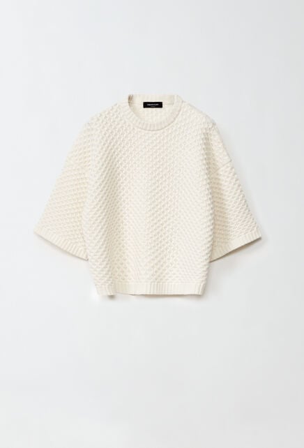 3/4 SLEEVE JUMPER IN WAFFLE KNIT
