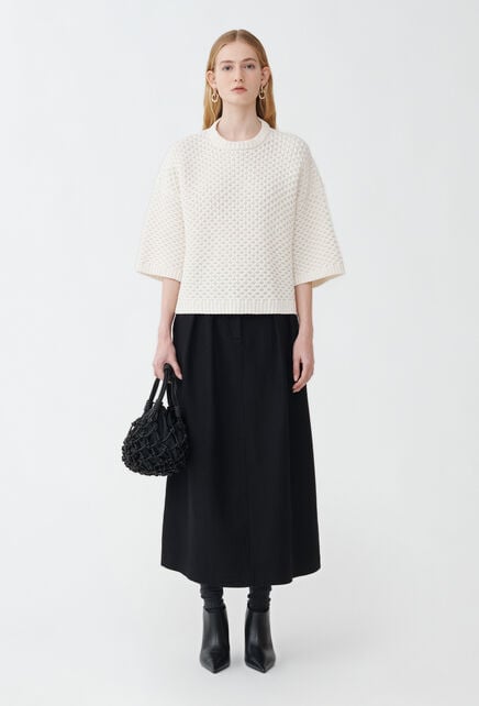 3/4 SLEEVE JUMPER IN WAFFLE KNIT