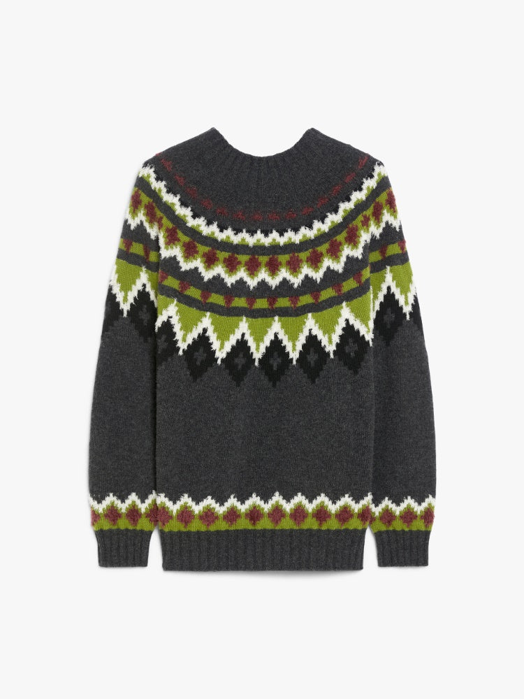 ORARIO JACQUARD WOOL HIGH NECK KNIT