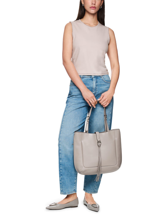 CREW KNIT SINGLET TOP W SILVER LUREX TRIM