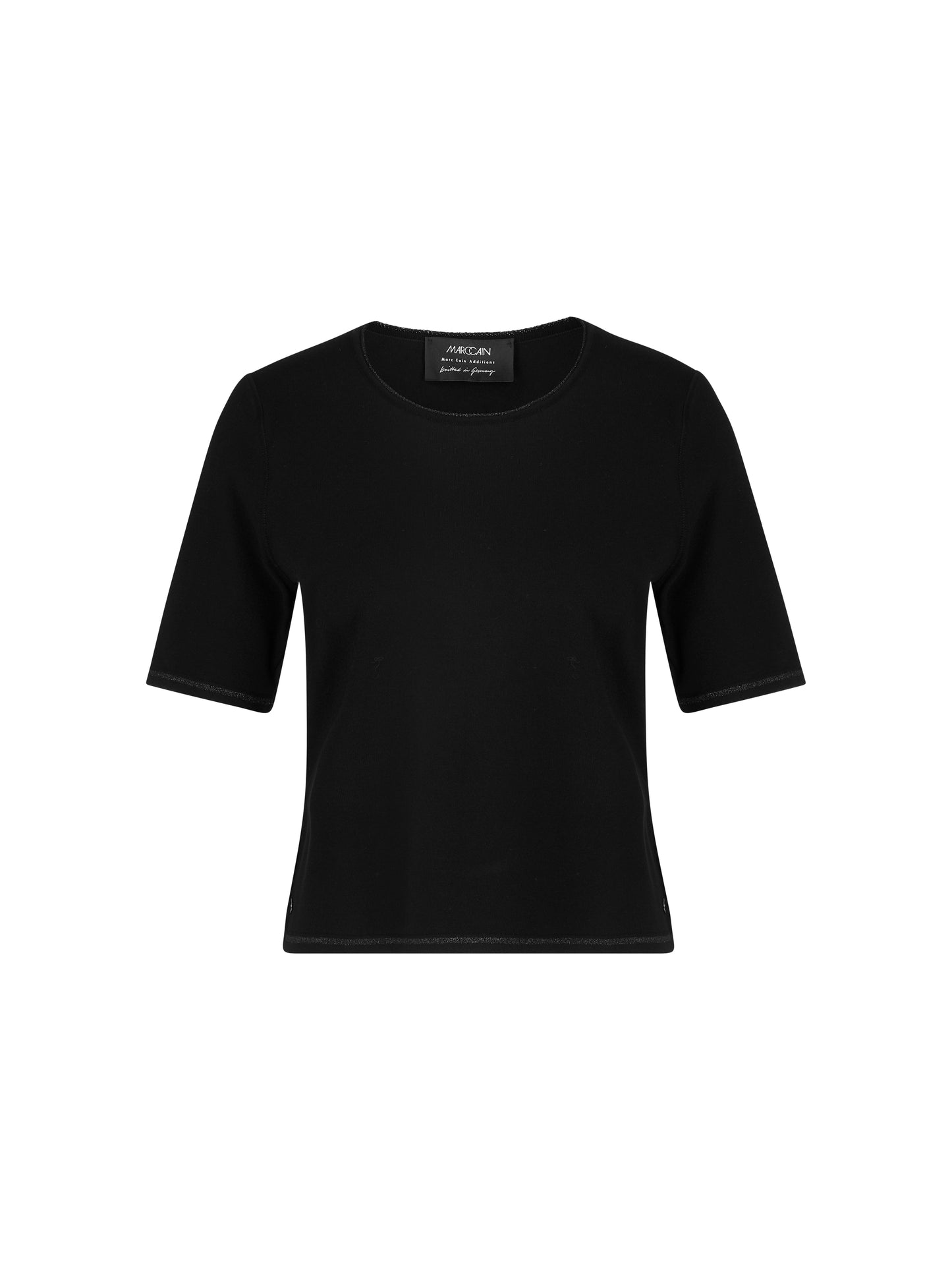 KNITTED CREW NECK T-SHIRT BLACK