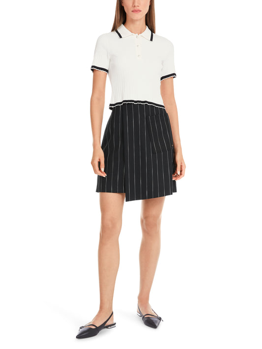 POLO KNIT WHITE W NAVY TRIM