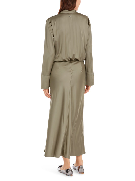 MIDI LENGTH DRESS W SLEEVES & PUSSY BOW