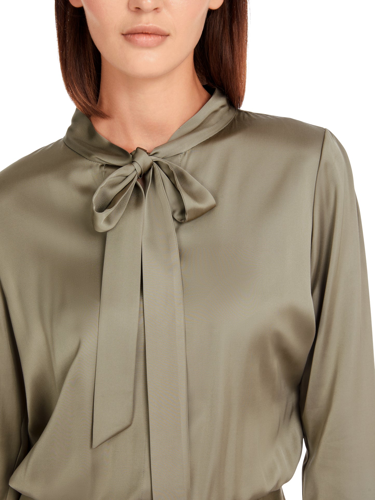 MIDI LENGTH DRESS W SLEEVES & PUSSY BOW