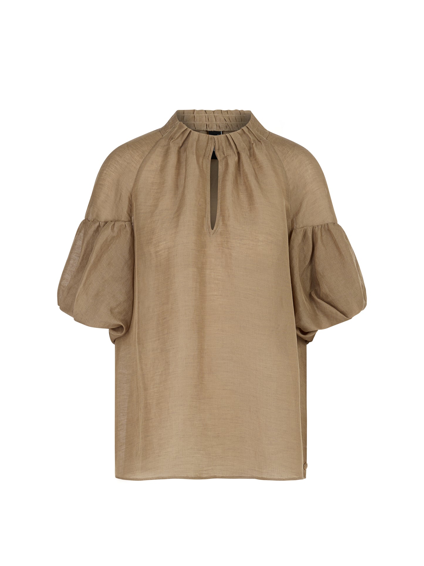 PLAIN BLOUSE WITH BALLOON SLEEVES