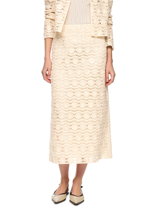 CROCHET STRAIGHT SKIRT W MINI BEADS