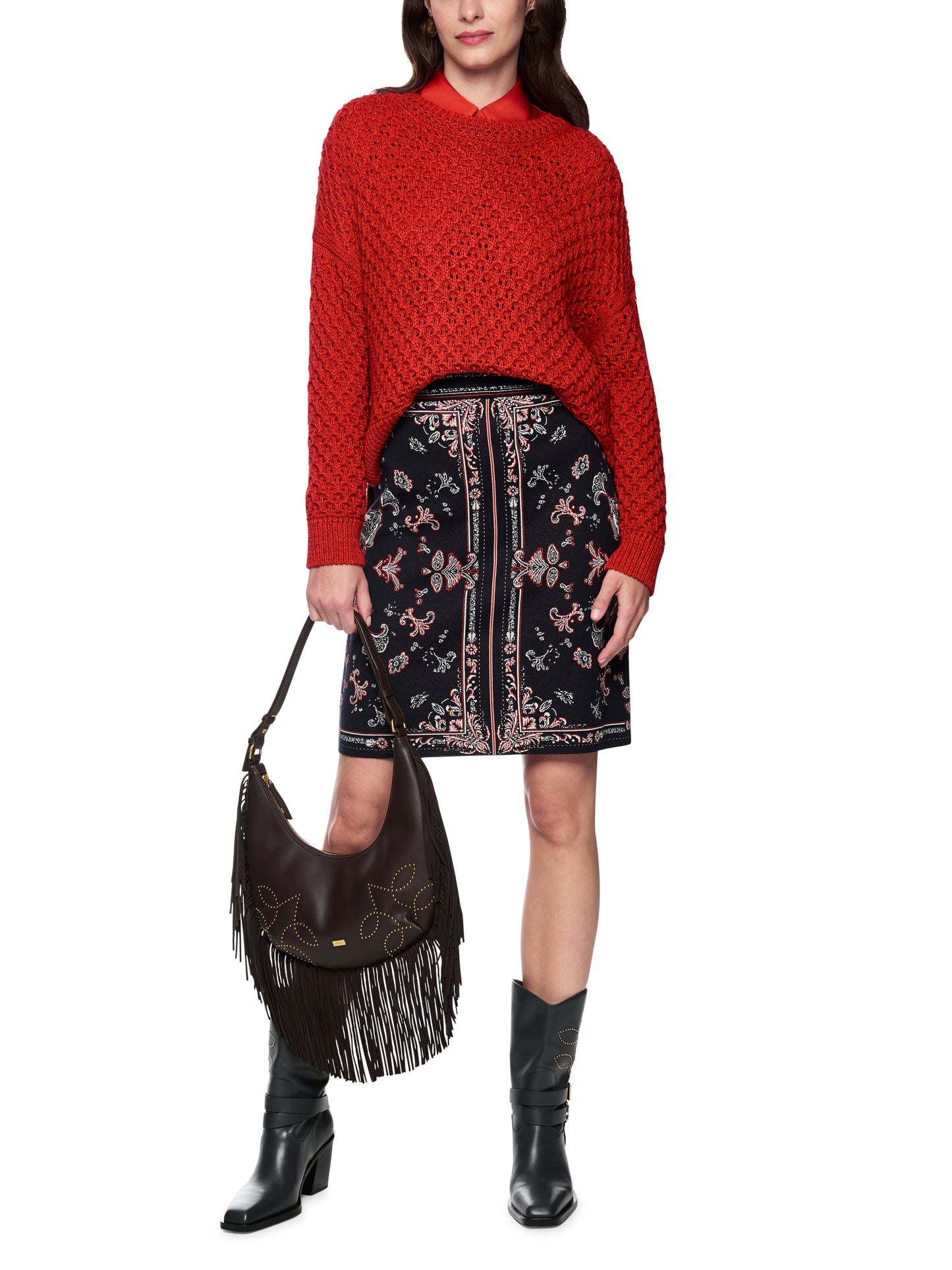 AJOUR TEXTURAL KNIT AURORA RED